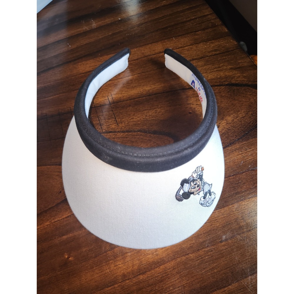 Vintage Disney Minnie Mouse Golf Visor Hat White Texace Made in USA Headband